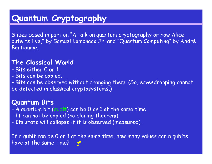 quantum cryptography