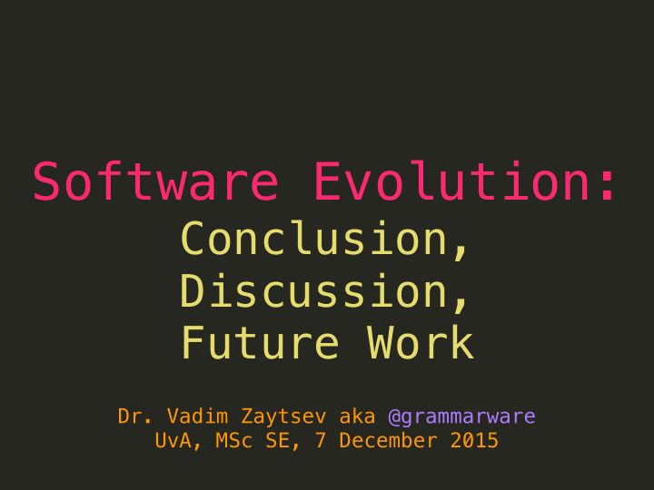 software evolution