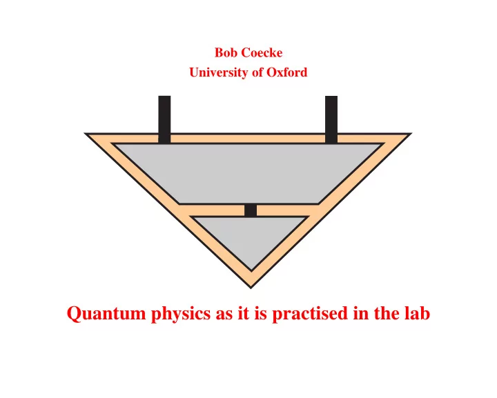 quantum physics as it is practised in the lab why