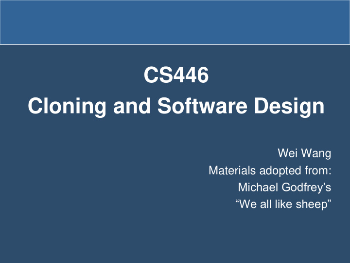 cloning and software design