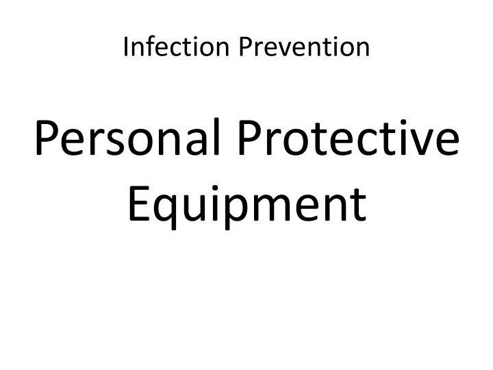 personal protective equipment personal protective