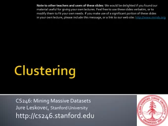 http://cs246.stanford.edu  High dim.  Graph  Infinite  Machine  Apps  data  data  data  learning