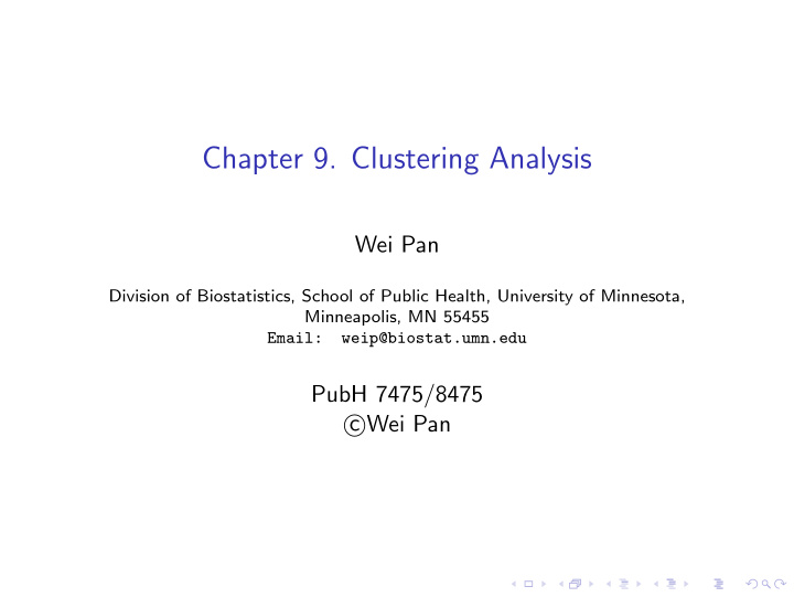 chapter 9 clustering analysis