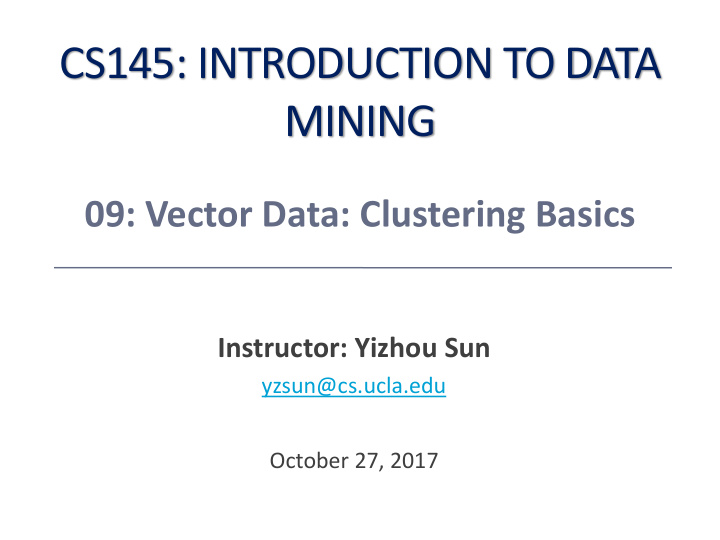 cs145 introduction to data mining