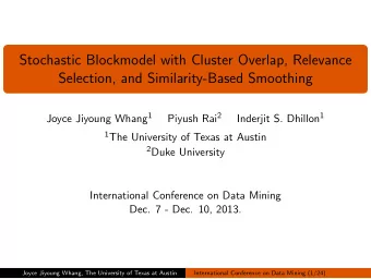 Stochastic Blockmodel with Cluster Overlap, Relevance  Selection, and Similarity-Based Smoothing