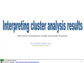 With numeric and categorical variables (active and/or illustrative)  Ricco RAKOTOMALALA
