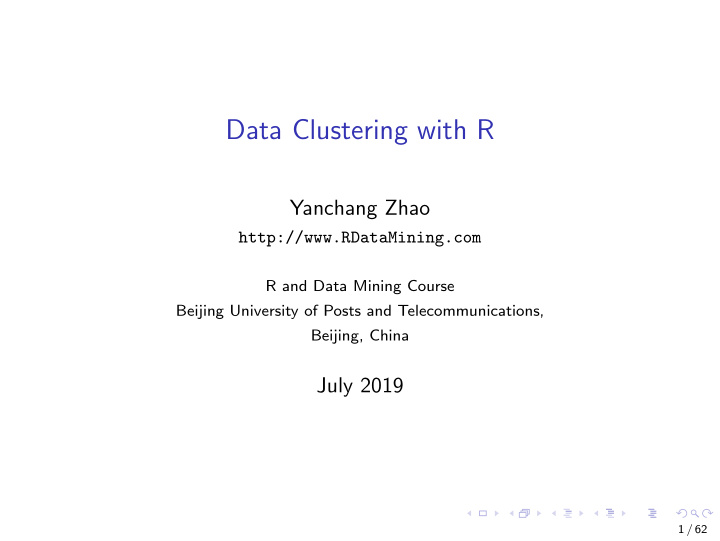 data clustering with r