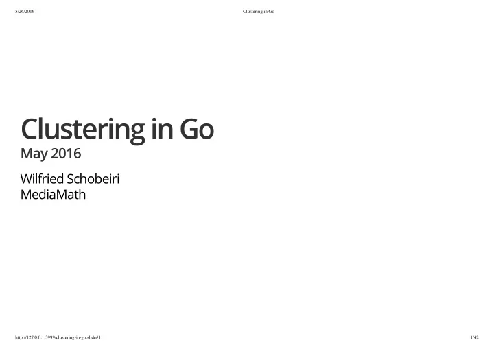 clustering in go