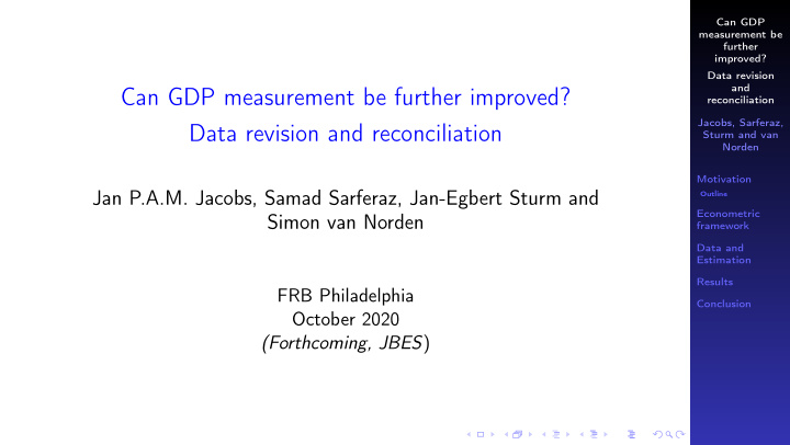 can gdp measurement be further improved
