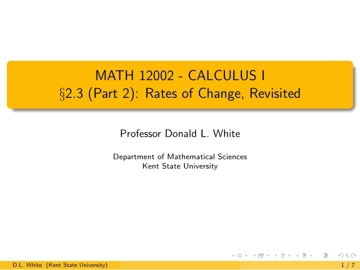 math 12002 calculus i 2 3 part 2 rates of change revisited