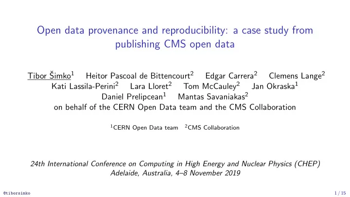 open data provenance and reproducibility a case study