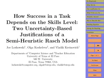 How Success in a Task  Towards a Second . . .  Depends on the Skills Level:  How to Describe Not- .