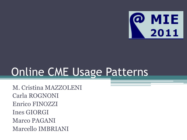 online cme usage patterns