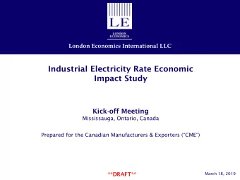 Impact Study  Kick-off Meeting  Mississauga, Ontario, Canada  Prepared for the Canadian
