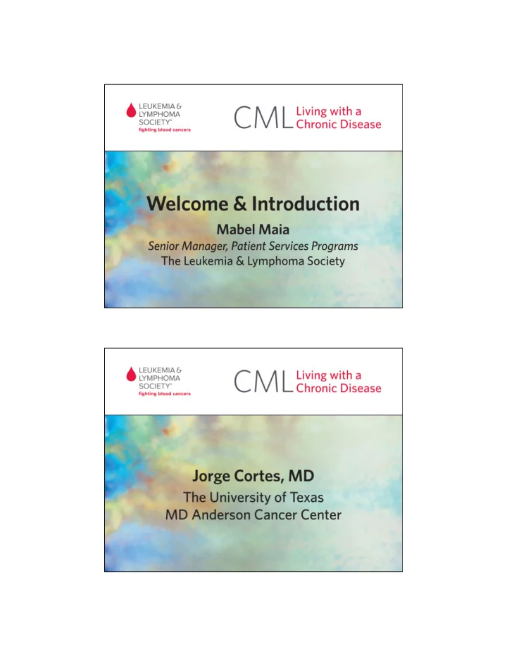 cml living with a chronic disease