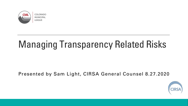 managing transparency related risks
