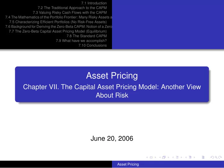 asset pricing