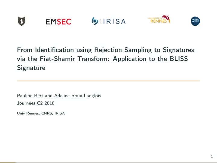 from identification using rejection sampling to