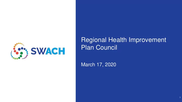 regional health improvement plan council