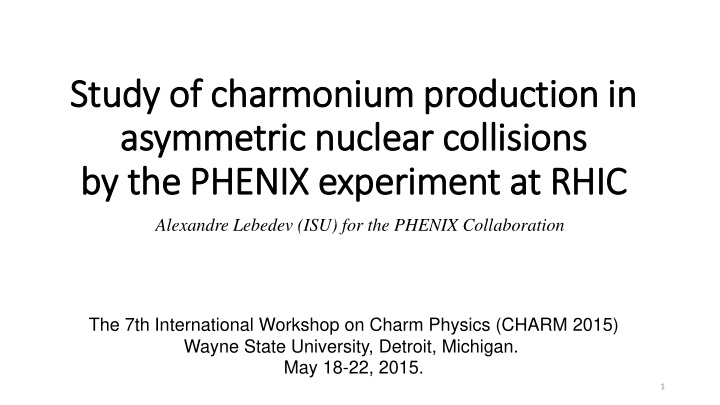 asymmetric nuclear collisions