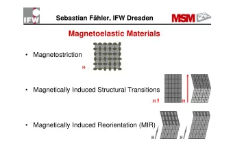 Magnetoelastic Materials    Magnetostriction    Magnetically Induced Structural Transitions