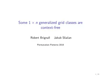 Some 1  n generalized grid classes are  context-free  Robert Brignall  Jakub Slia  can