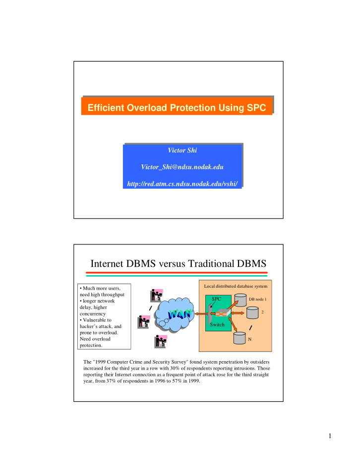 internet dbms versus traditional dbms