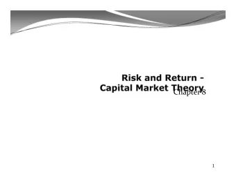Chapter 8  1 Learning Objectives Calculate the expected rate of return and volatility  1. for a