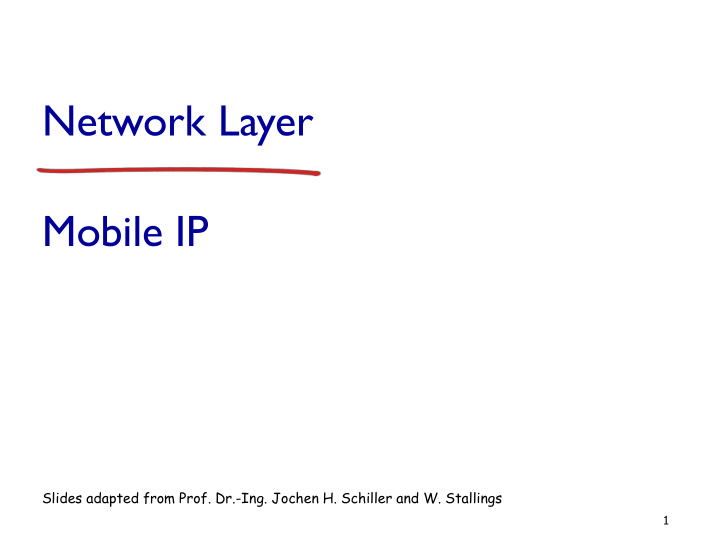 network layer mobile ip