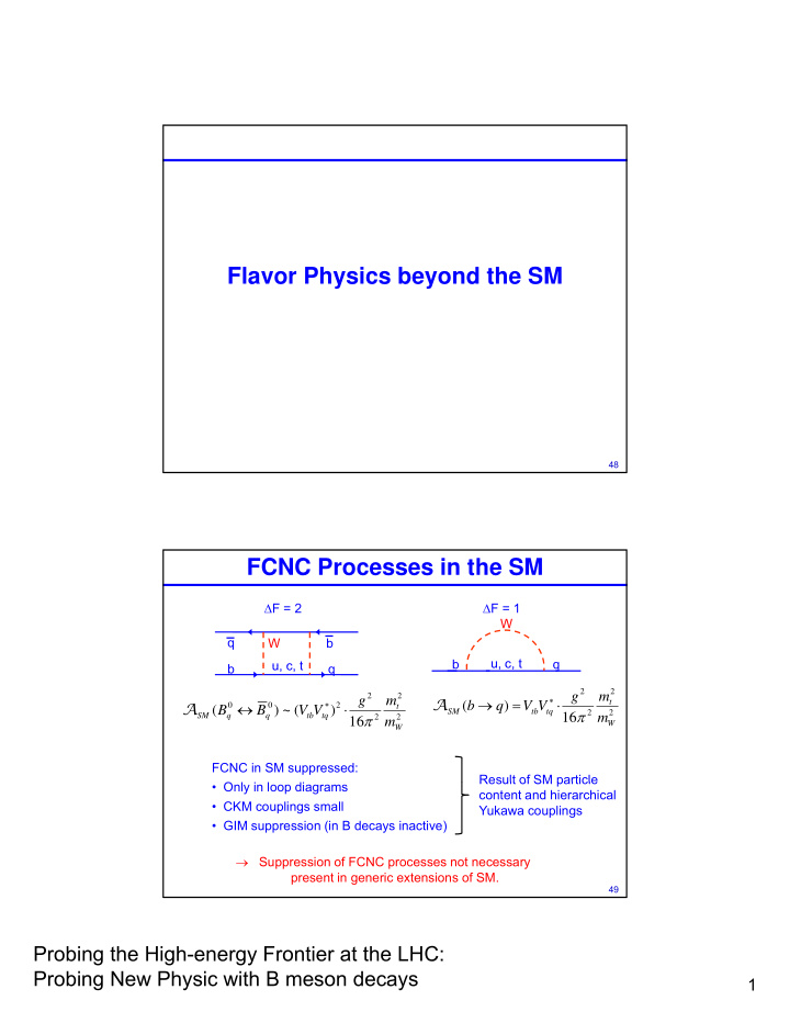 flavor physics beyond the sm