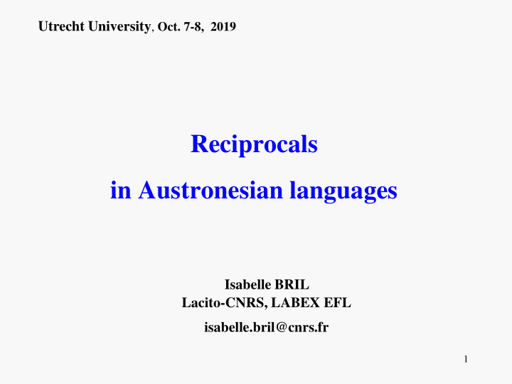 in austronesian languages