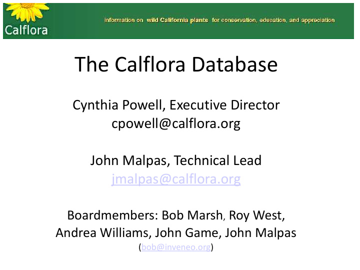 the calflora database