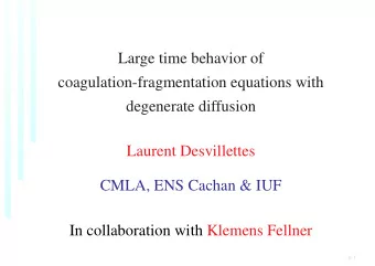 Large time behavior of  coagulation-fragmentation equations with  degenerate diffusion  Laurent