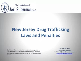 Laws and Penalties Tel: 201-273-7070  Disclaimer: The contents of this presentation are general in
