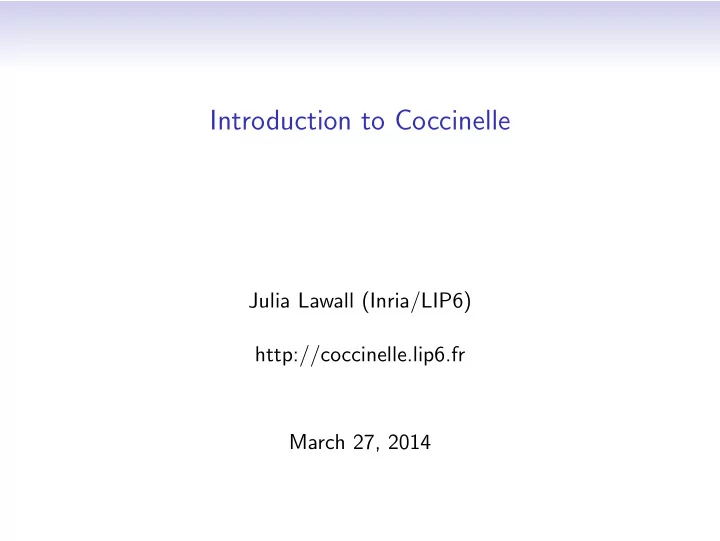 introduction to coccinelle