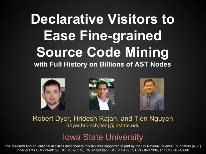 declarative visitors to ease fine grained source code