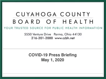 COVID-19 Press Briefing  May 1, 2020  CCBH Cases    Lab-confirmed cases  1,237    Probable