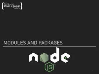 1  Agenda  Node&amp;Modules  Module&amp;Loaders  Node&amp;Packages
