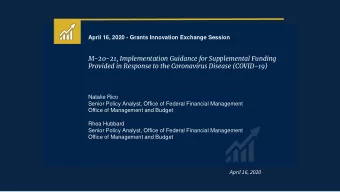 M-20-21, Implementation Guidance for Supplemental Funding  Provided in Response to the Coronavirus