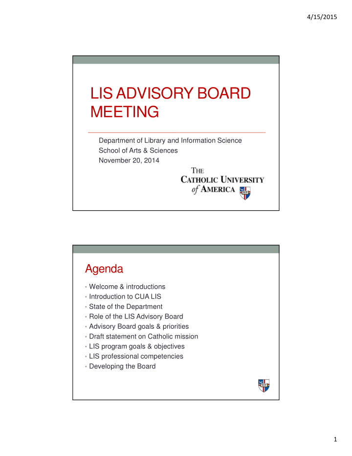lis advisory board meeting