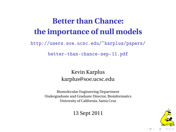better than chance the importance of null models