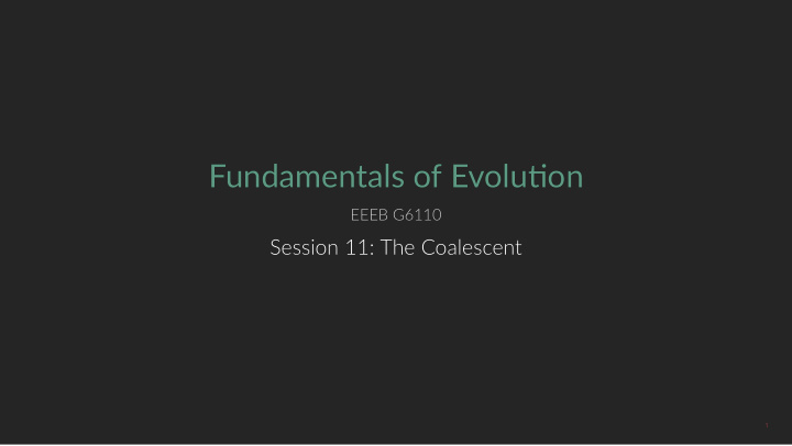 fundamentals of evolu on fundamentals of evolu on