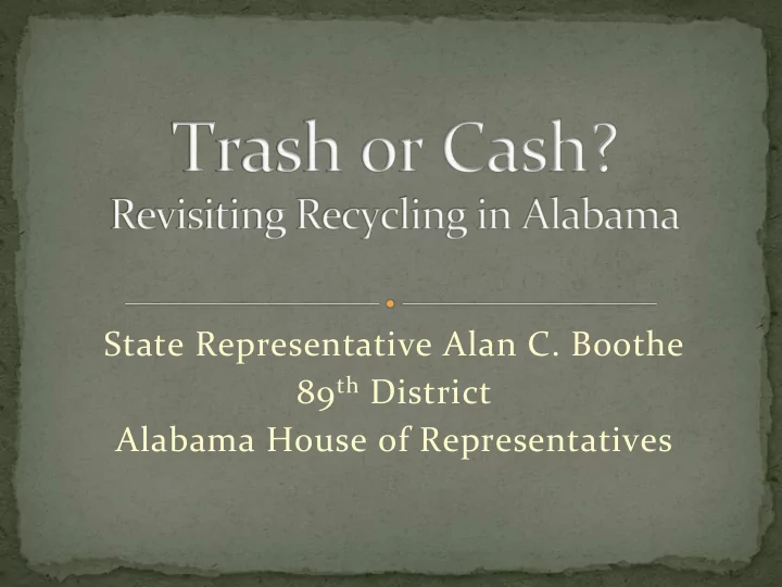 state representative alan c boothe 89 th district alabama
