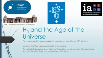 Universe  Cosmology and fundamental physics with current and future ESO facilities  Massimo