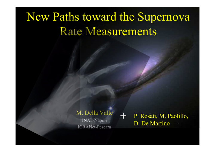 new paths toward the supernova rate measurements