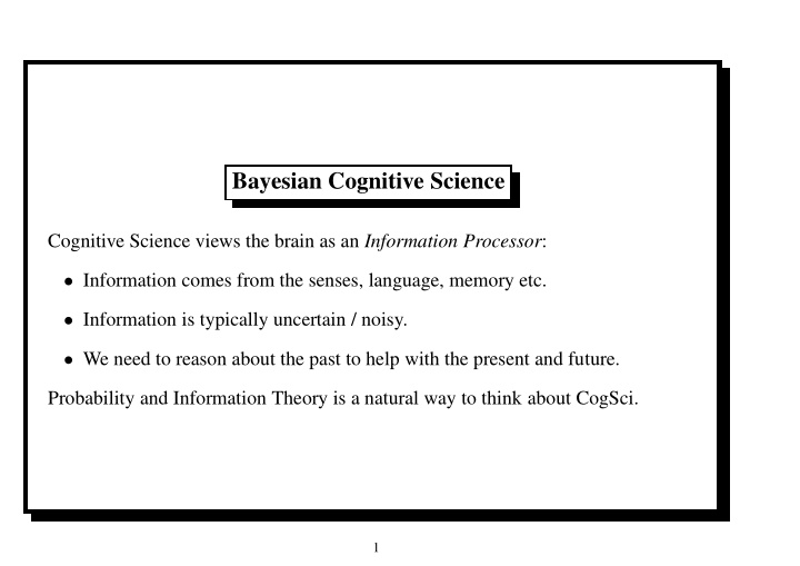 bayesian cognitive science