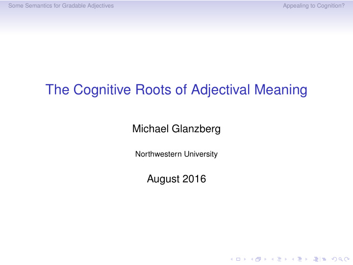 the cognitive roots of adjectival meaning