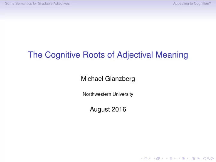 the cognitive roots of adjectival meaning