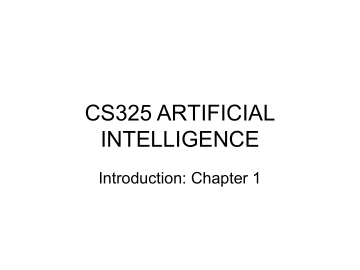 cs325 artificial intelligence