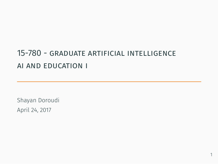 15 780 graduate artificial intelligence ai and education i